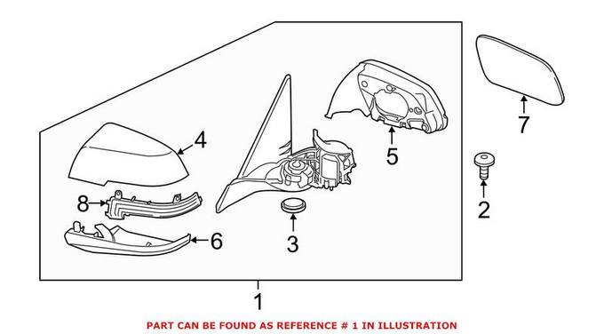 BMW Door Mirror - Passenger Side 51167268550